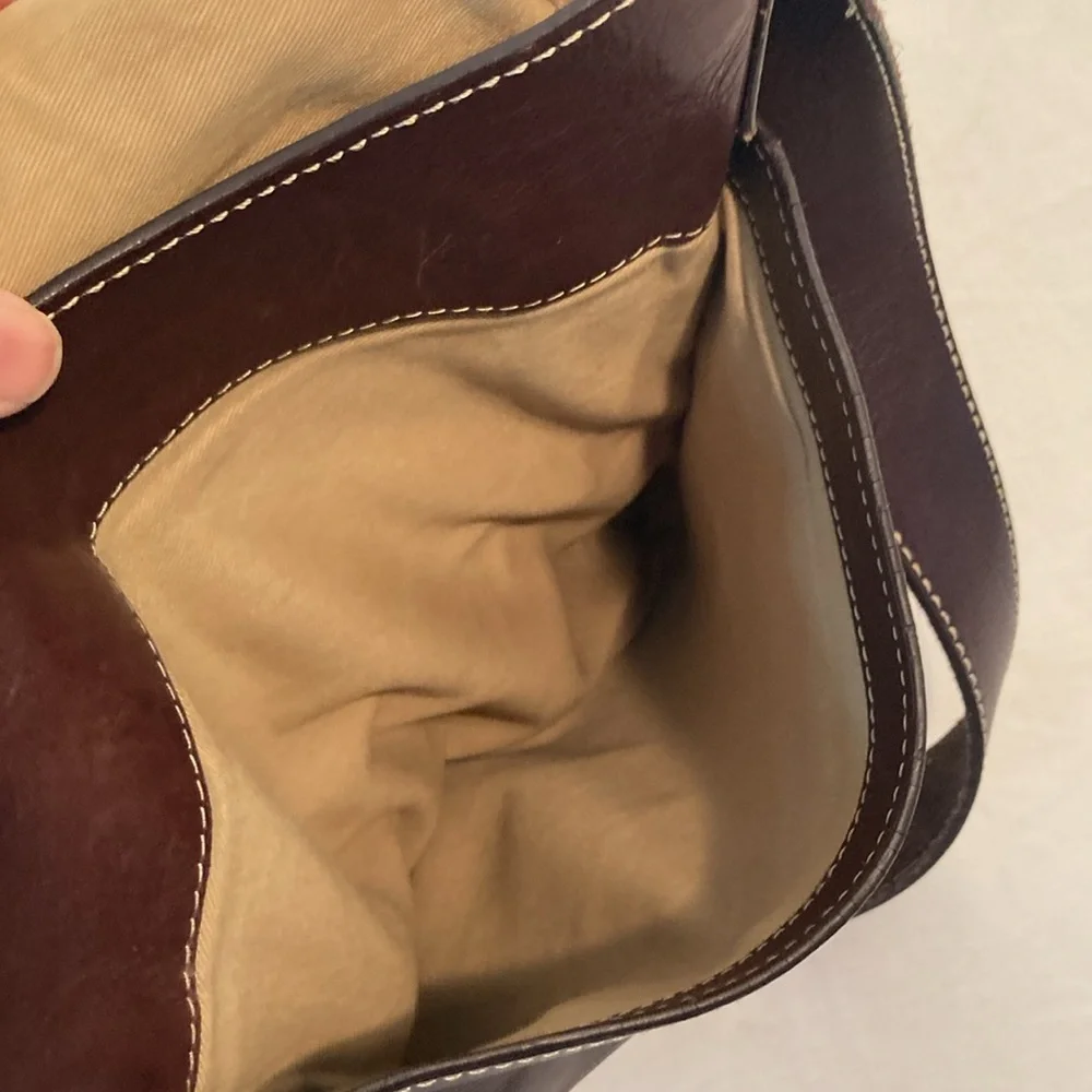 Cole Haan brown leather messenger bag crossbody unisex